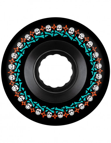 Vue graphique d’une roue Bones Rough Riders ATF noire de 56 mm / 80A
