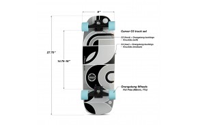 The Loaded Ballona Orca Surfskate Edition 27.75" measures.