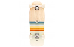 Vista inferior del cruiser Arbor Oso Foundation de 30 pulgadas con trucks Paris Street y ruedas Bogart.