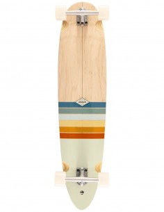 Vista inferior del longboard completo Arbor Cross Step Foundation de 42 pulgadas.