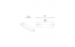 Technische tekening van het Alternative Lombardi Pro Libra 37-inch deck met afmetingen, montagegaten en profielen.