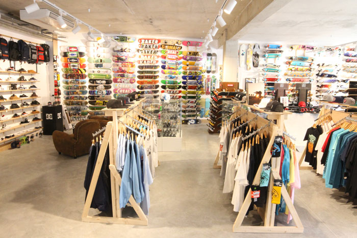 Clothing at the skateshop