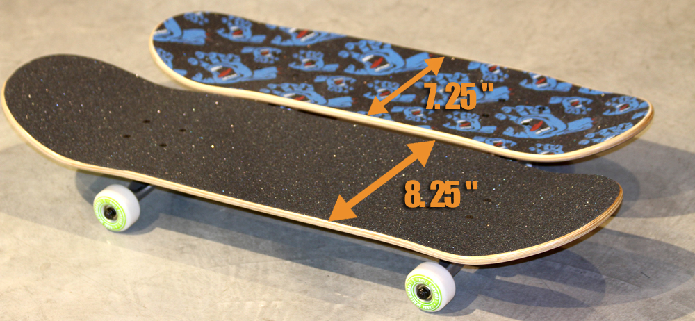 Skateboard: Size of the tray