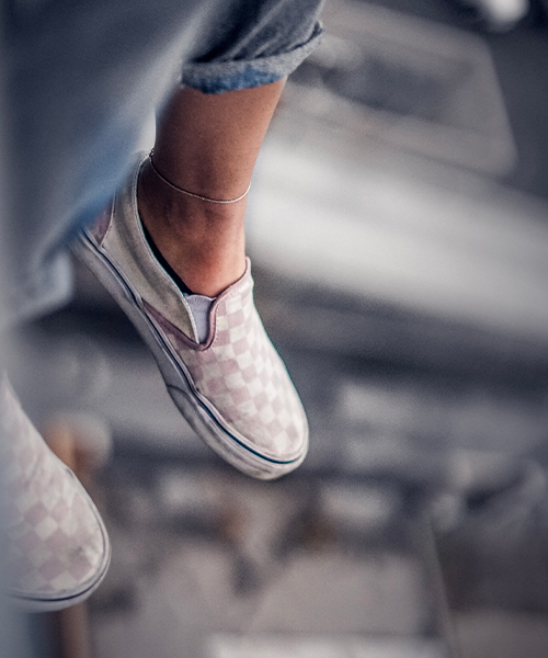 vans slip on damier gris